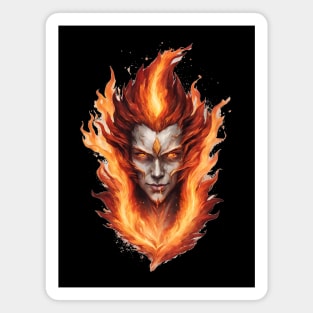 Face in the flames Magnet